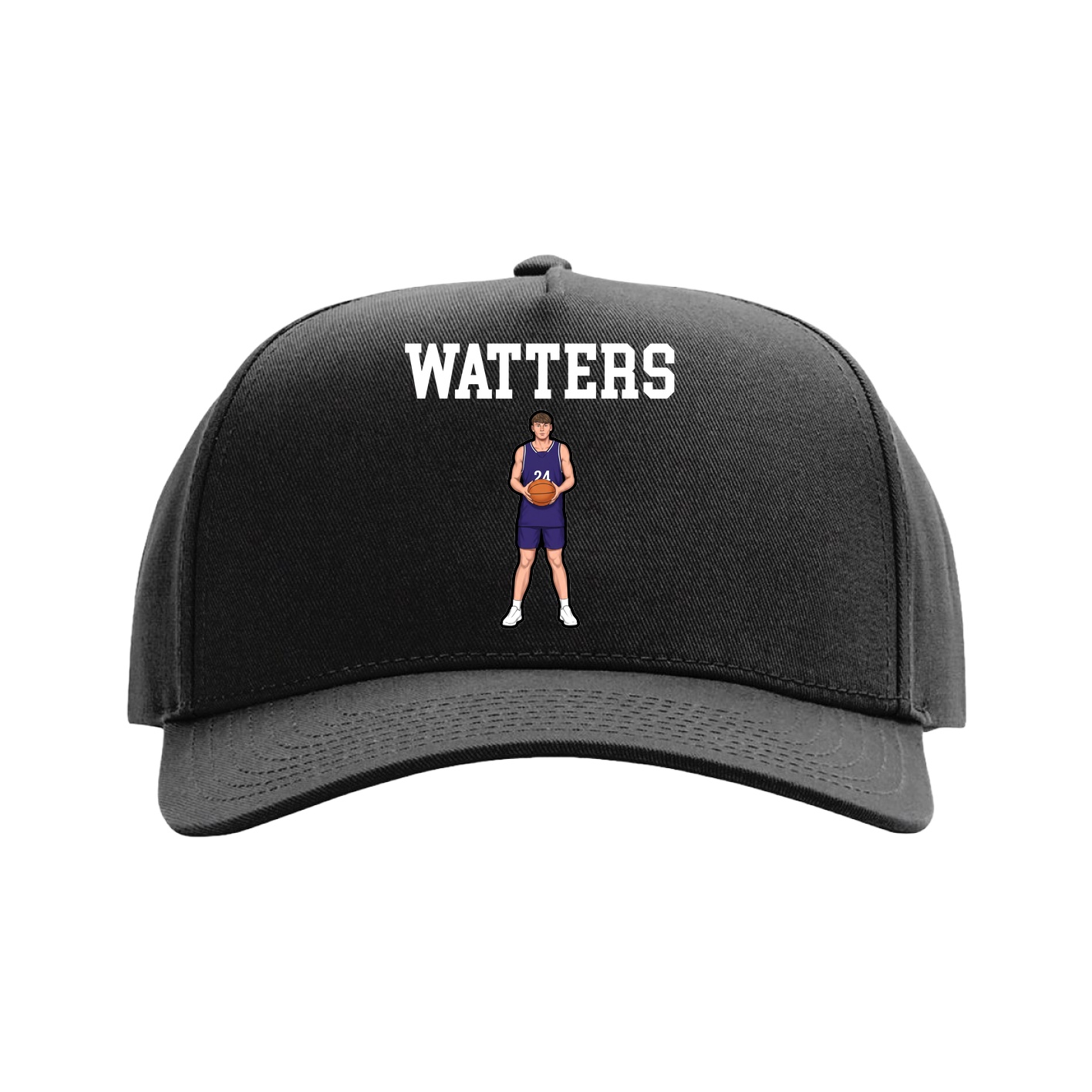 Full Fabric Five-Panel Champ Cap — Shirsey in Black