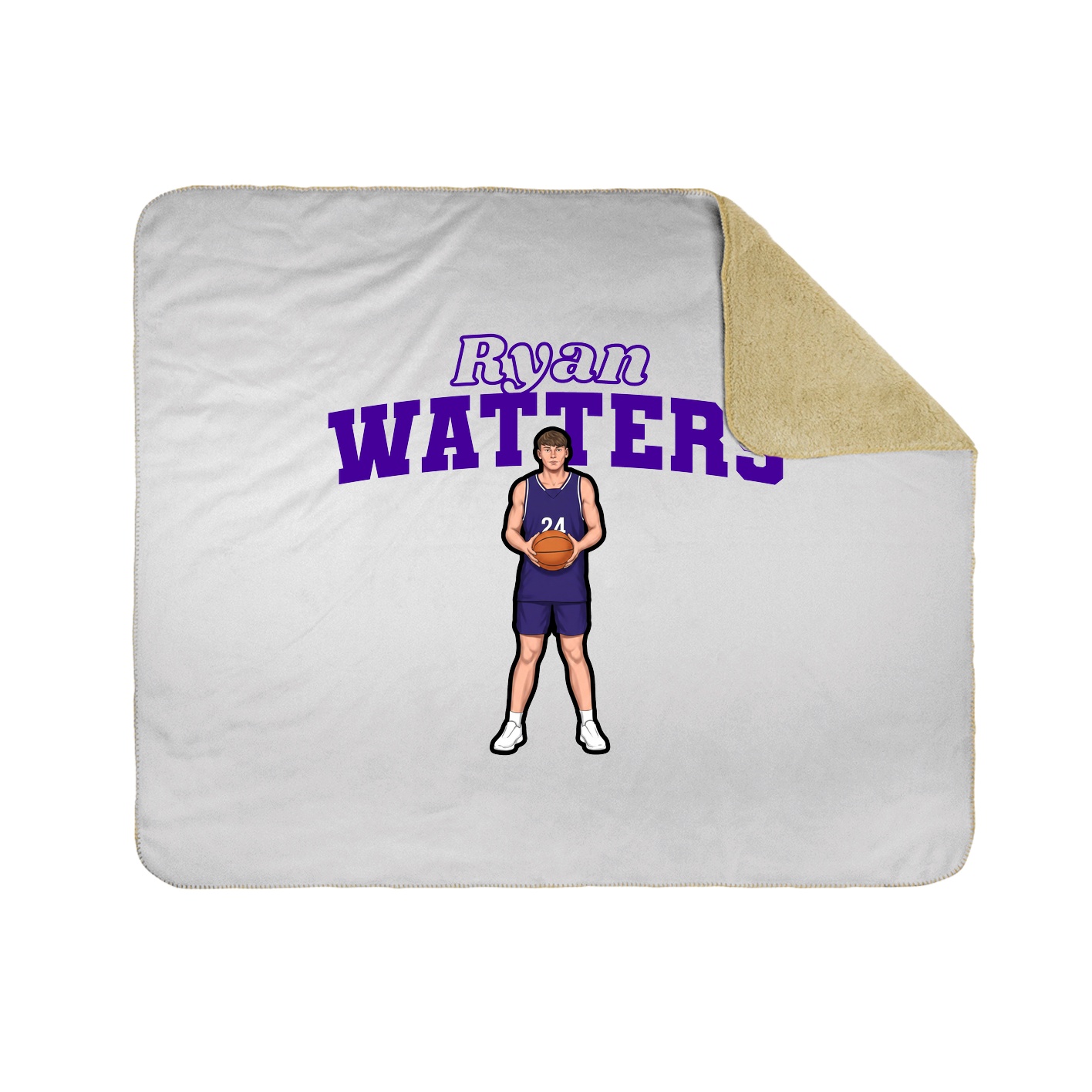 Throw Blanket — Name Arch in White