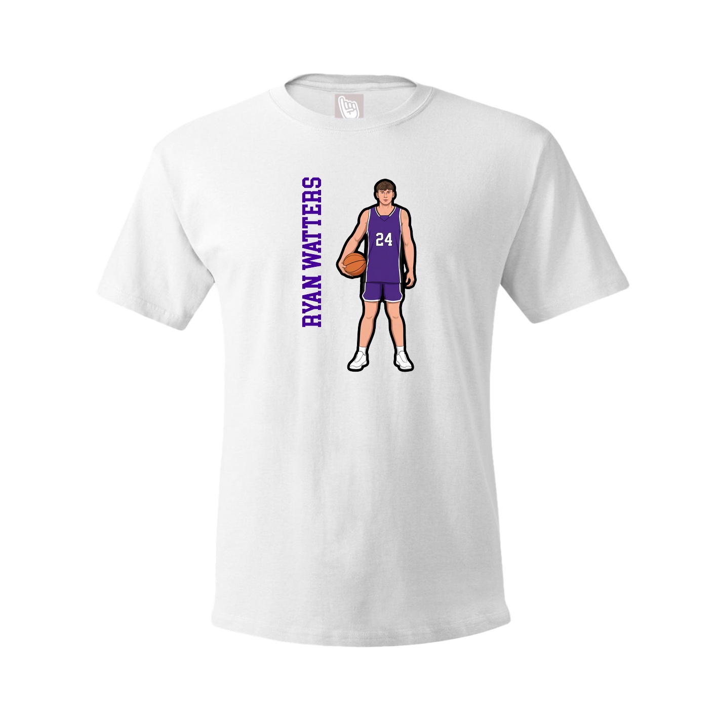 Youth Tee — Name Vertical in White