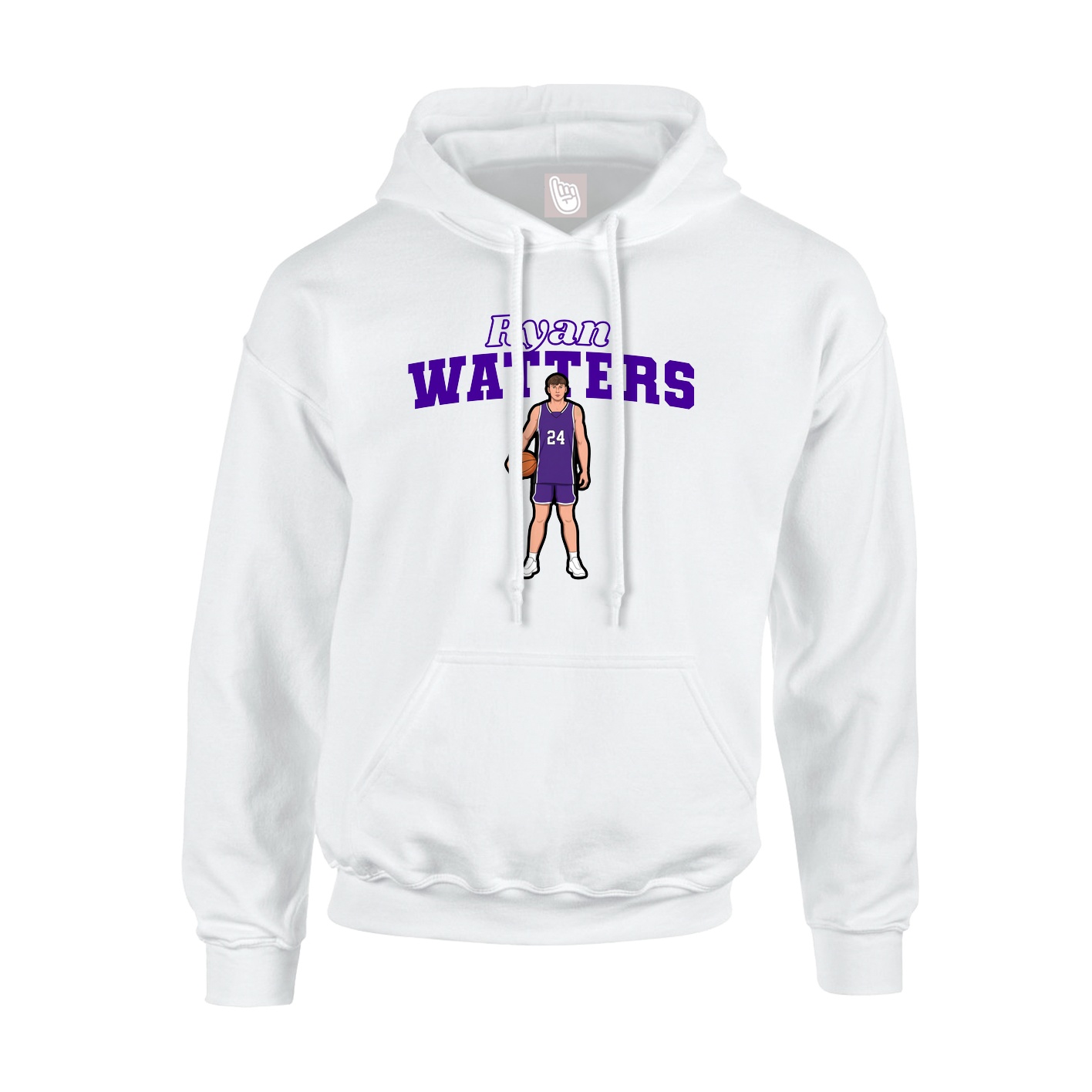 Hoodie — Name Arch in White
