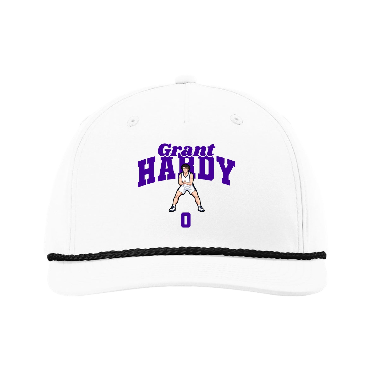 Five-Panel Classic Rope Cap — Signature Arch in White
