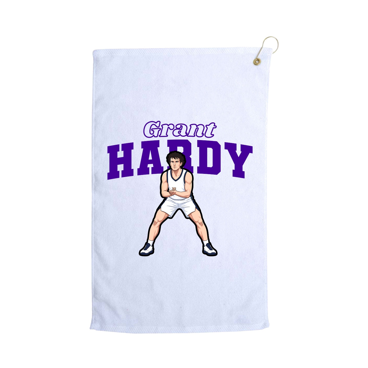 Golf Towel — Name Arch in White