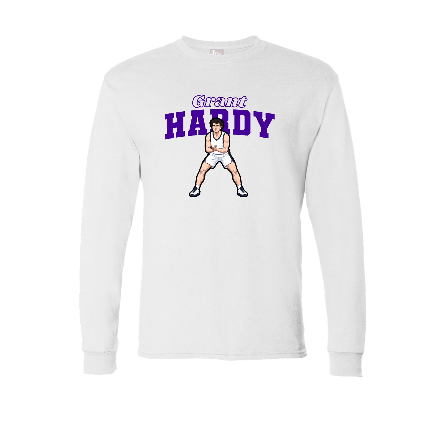 Long Sleeve Tee — Name Arch in White