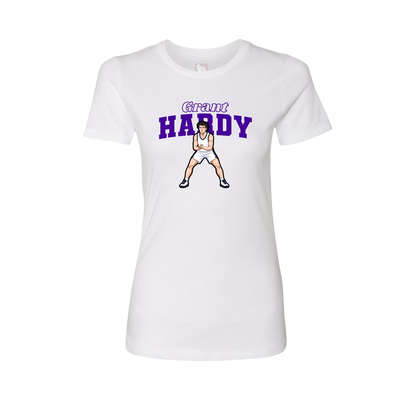 Fitted Women's Tee — Name Arch in White