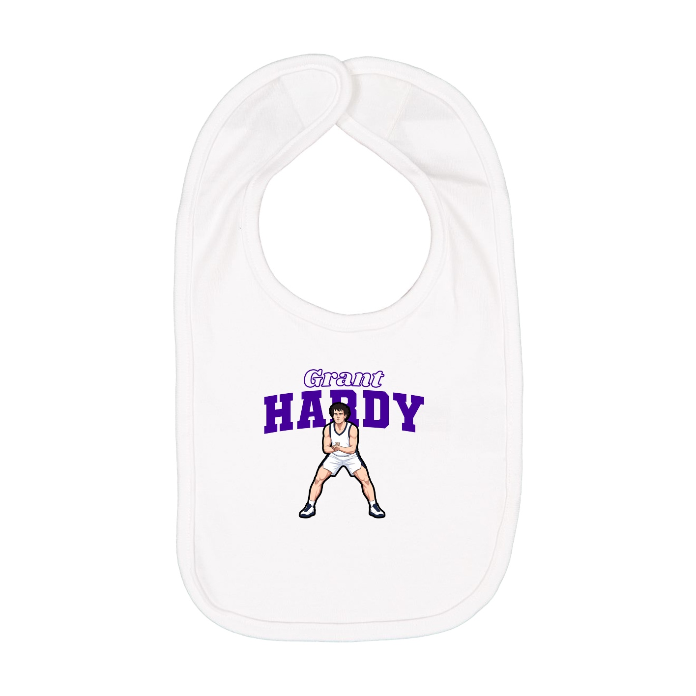 Infant Bib — Name Arch in White