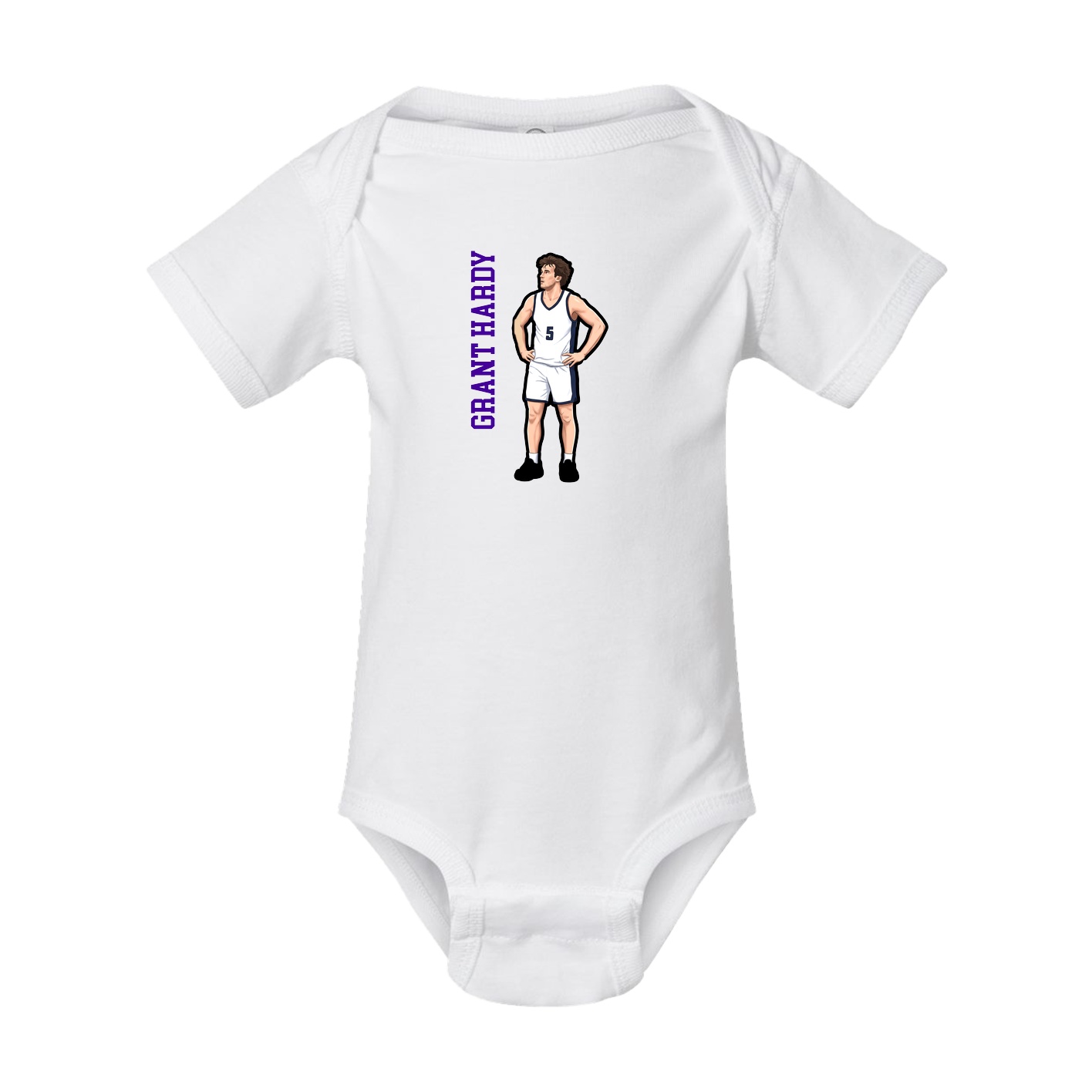 Baby Onesie — Name Vertical in White
