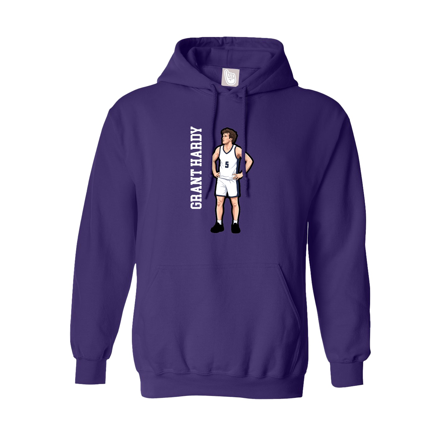 Hoodie — Name Vertical in Purple