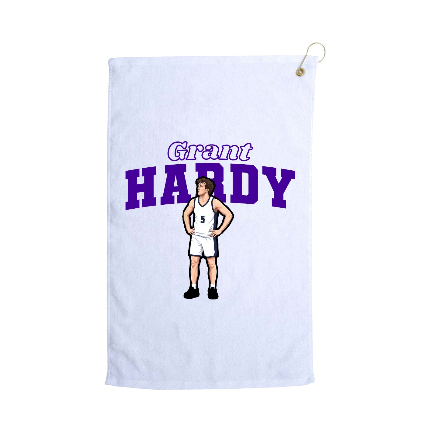 Golf Towel — Name Arch in White