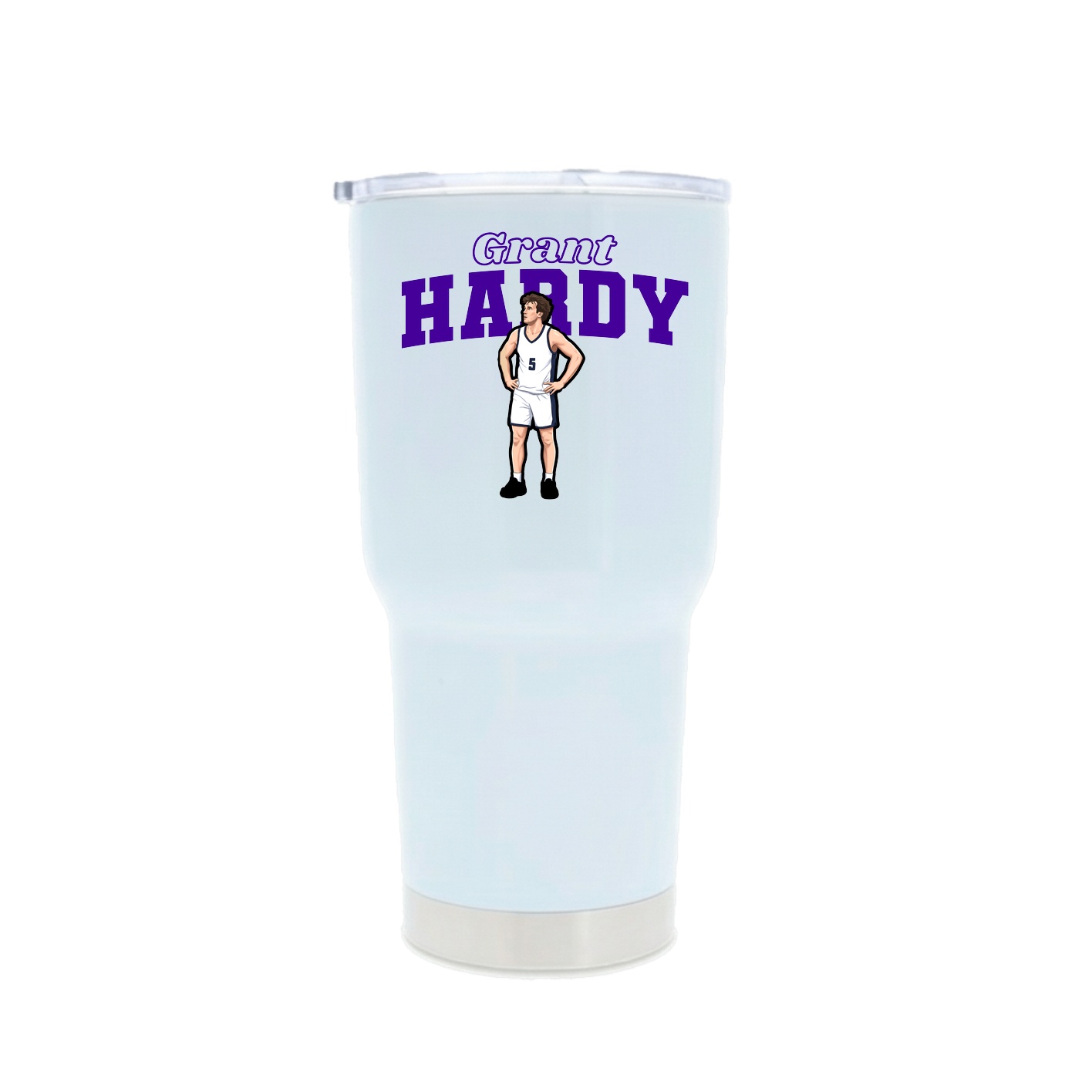 30oz Stainless Steel Tumbler — Name Arch in White