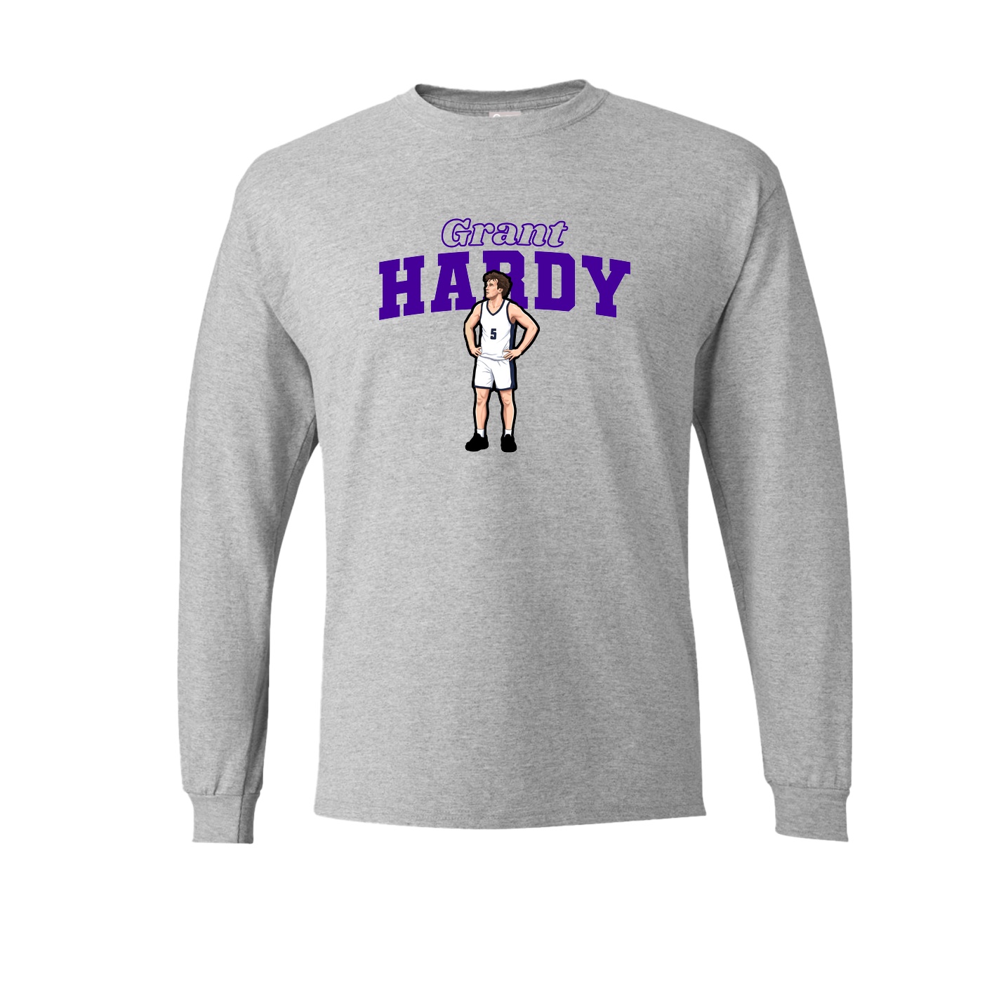 Long Sleeve Tee — Name Arch in Grey