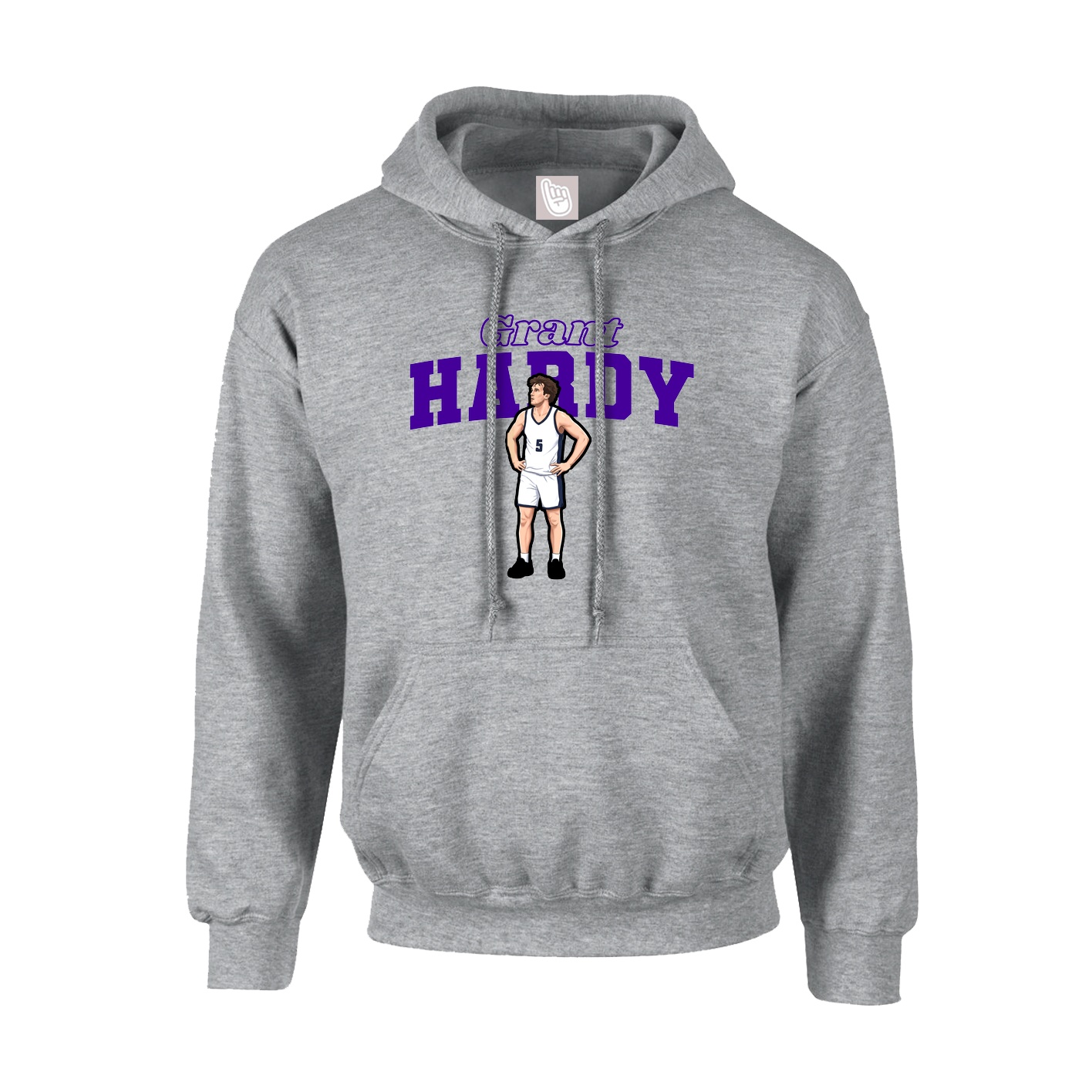 Youth Hoodie — Name Arch in Grey