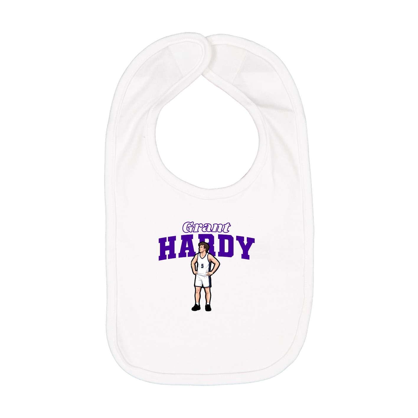 Infant Bib — Name Arch in White