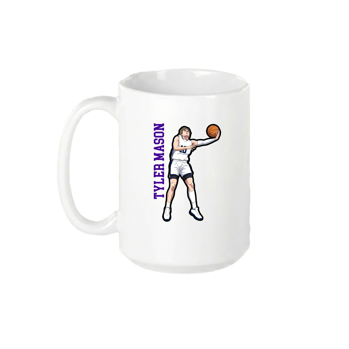15oz Coffee Mug — Name Vertical in White