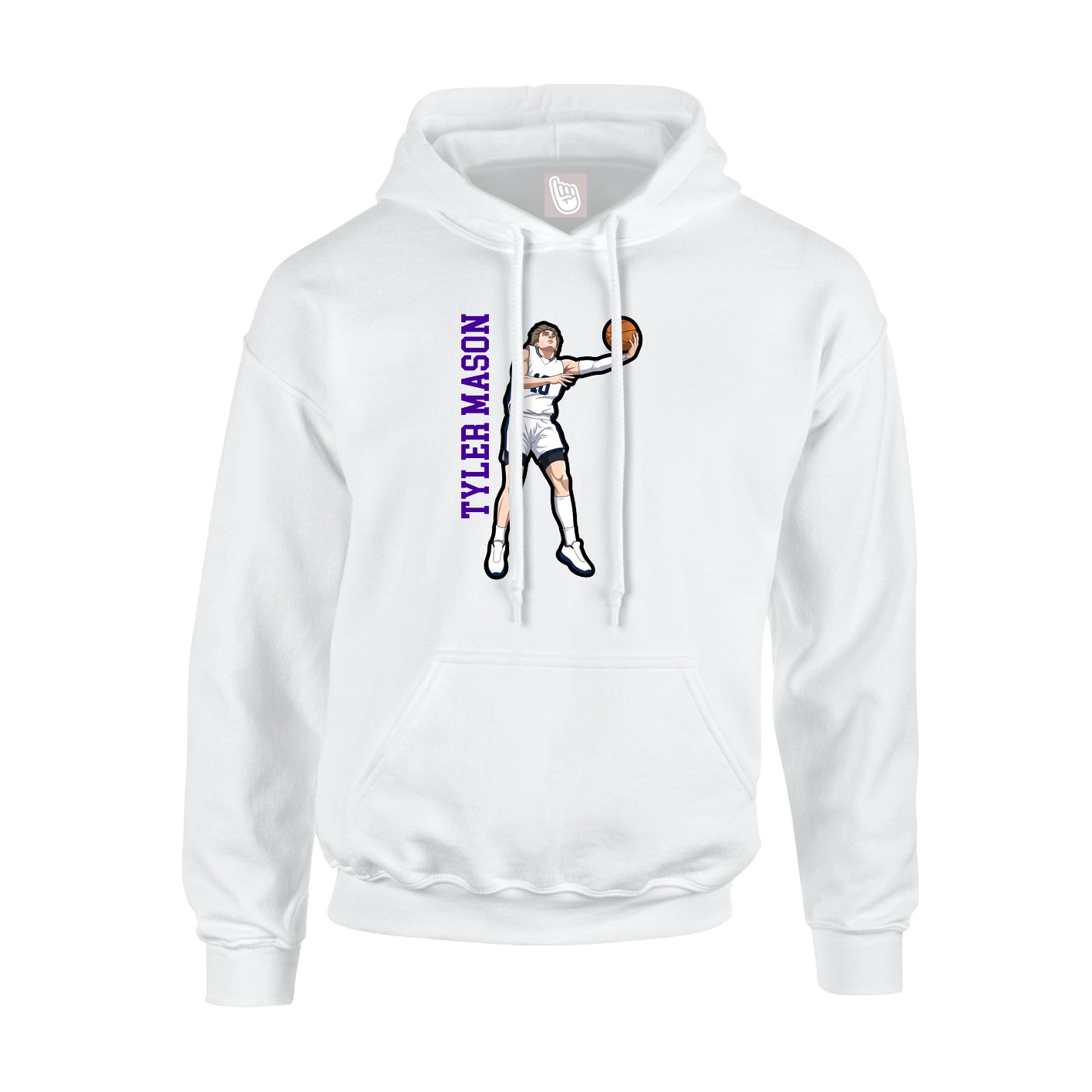 Hoodie — Name Vertical in White