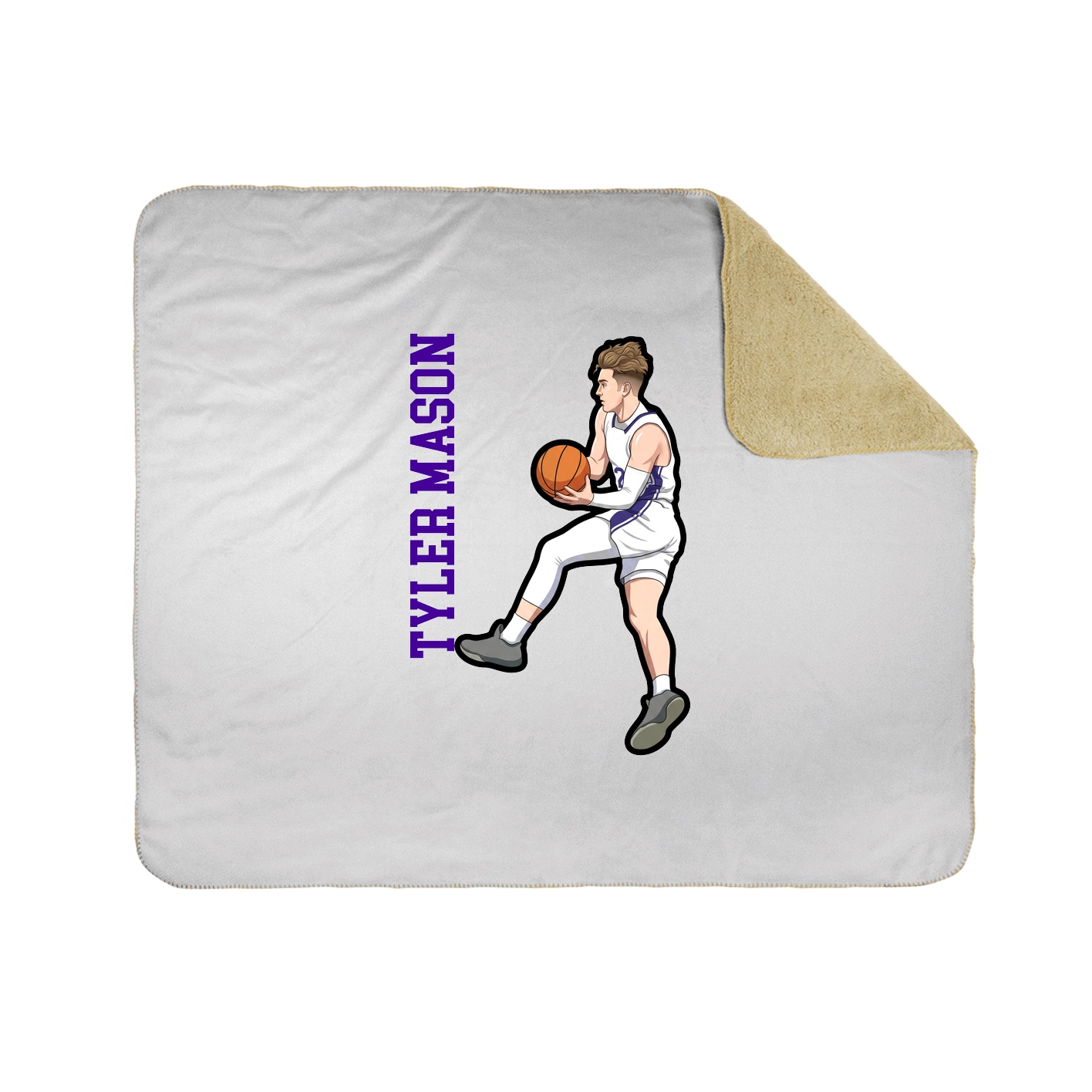 Throw Blanket — Name Vertical in White