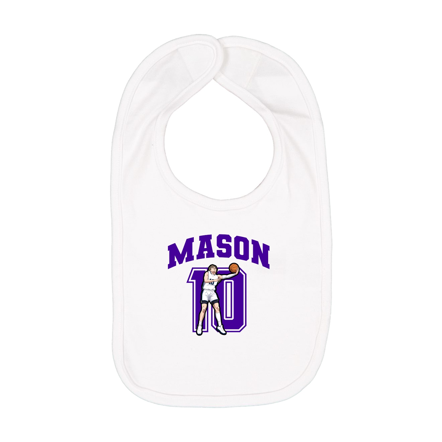 Infant Bib — Number in White