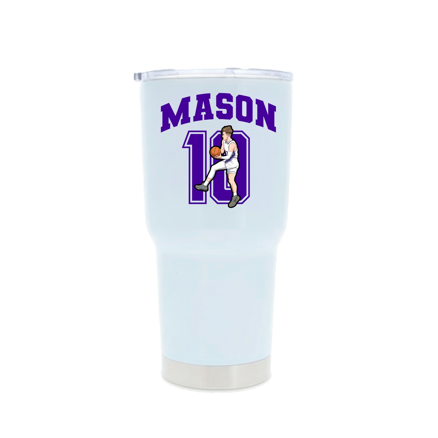 30oz Stainless Steel Tumbler — Number in White