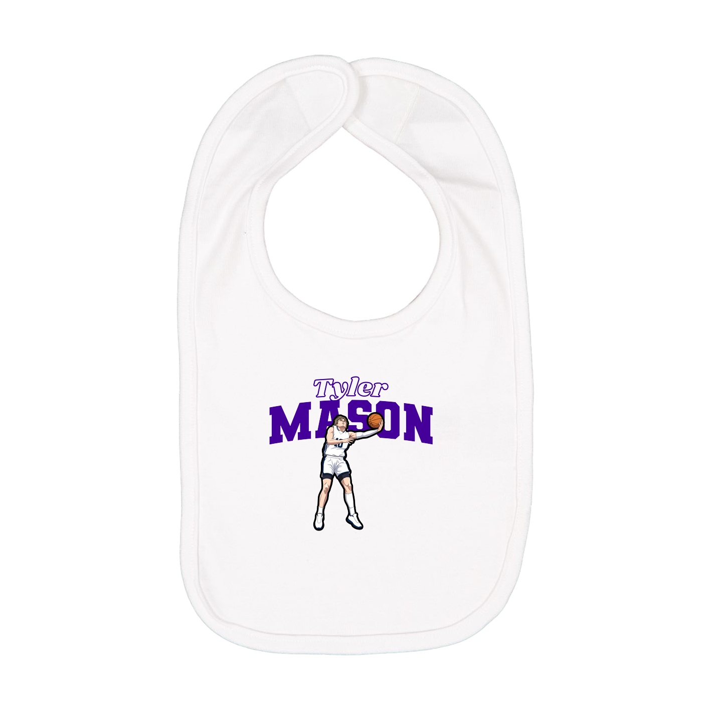 Infant Bib — Name Arch in White