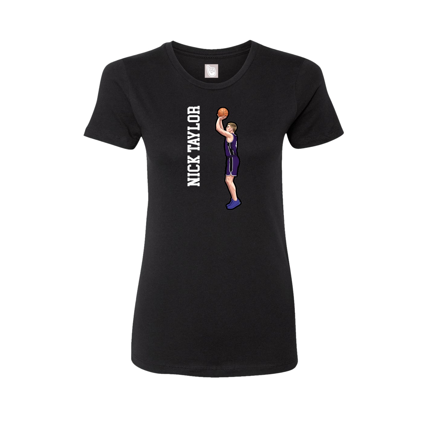 Womens Tee — Name Vertical in Black