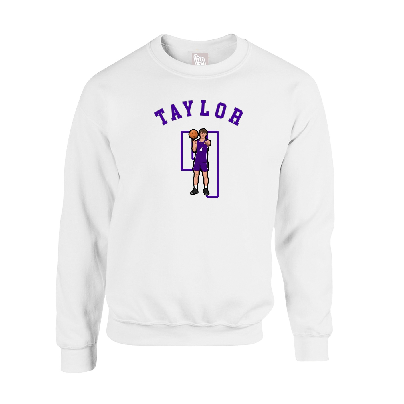 Fleece Crew — Shirsey Arch in White