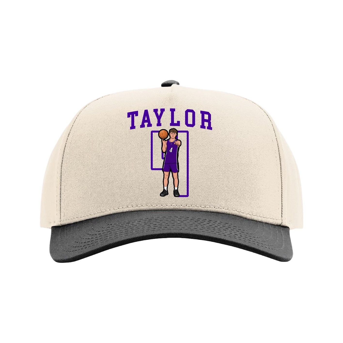 Full Fabric Five-Panel Champ Cap — Shirsey in Cream/Black