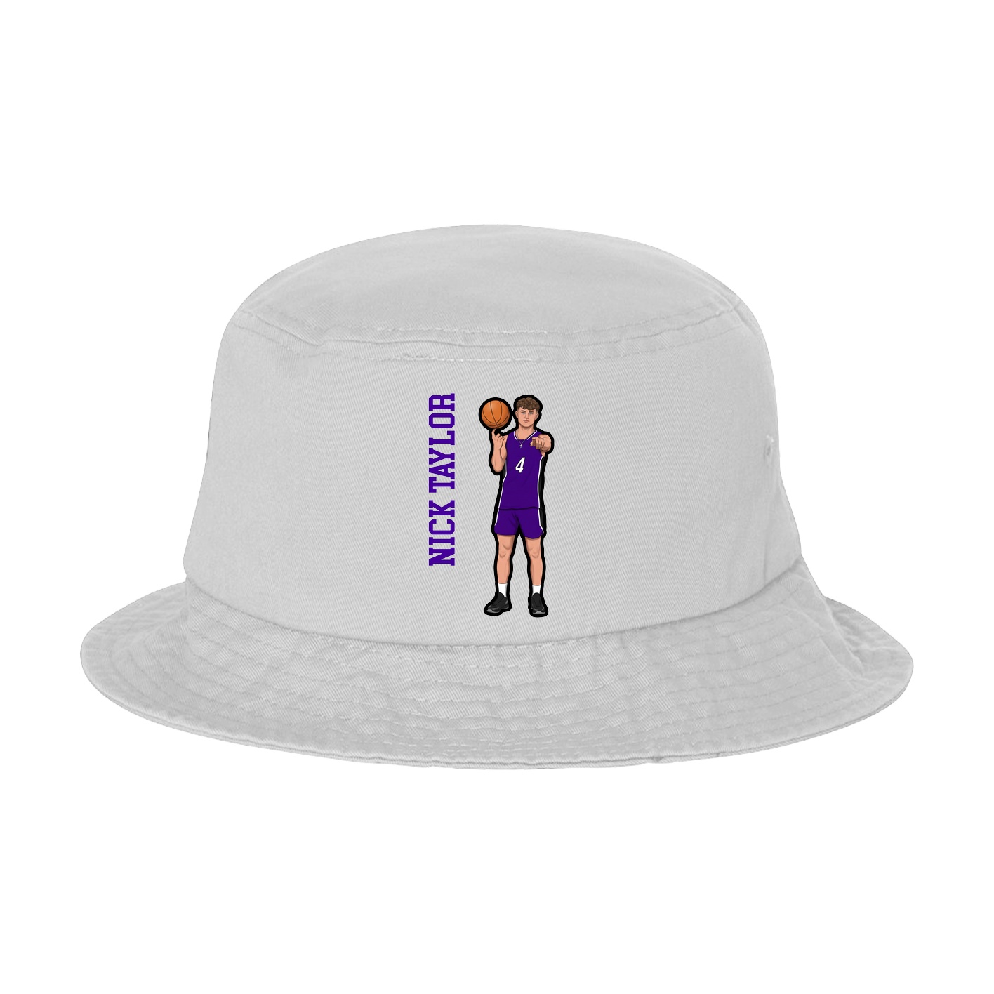Bucket Cap — Name Vertical in White
