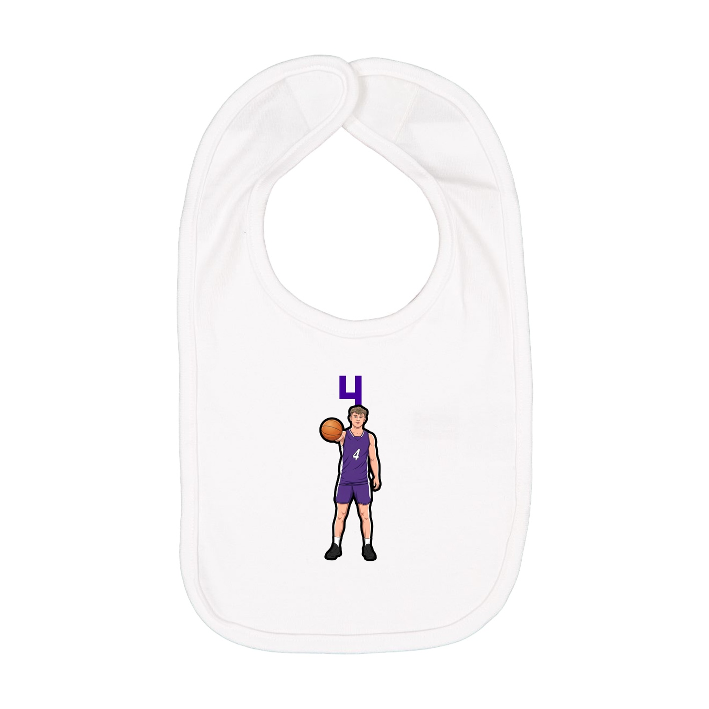 Infant Bib — Number Top in White
