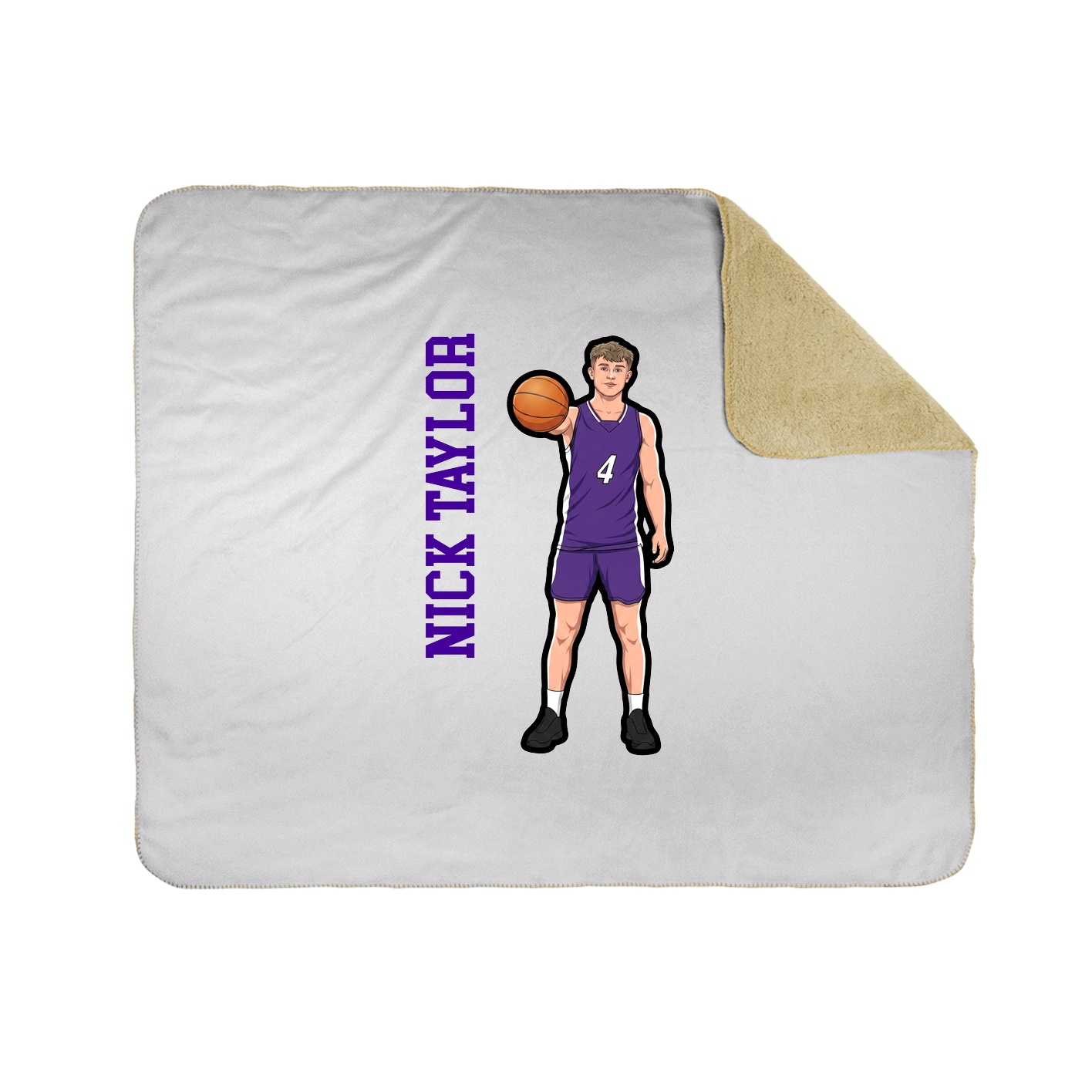 Throw Blanket — Name Vertical in White