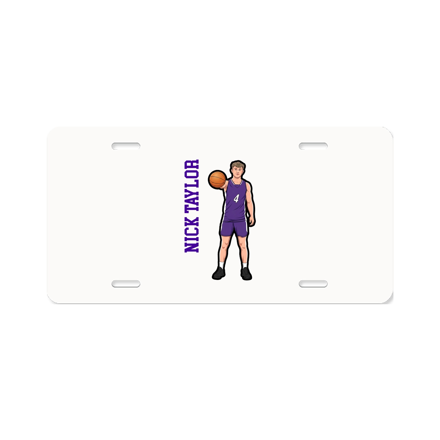 License Plate — Name Vertical in Classic