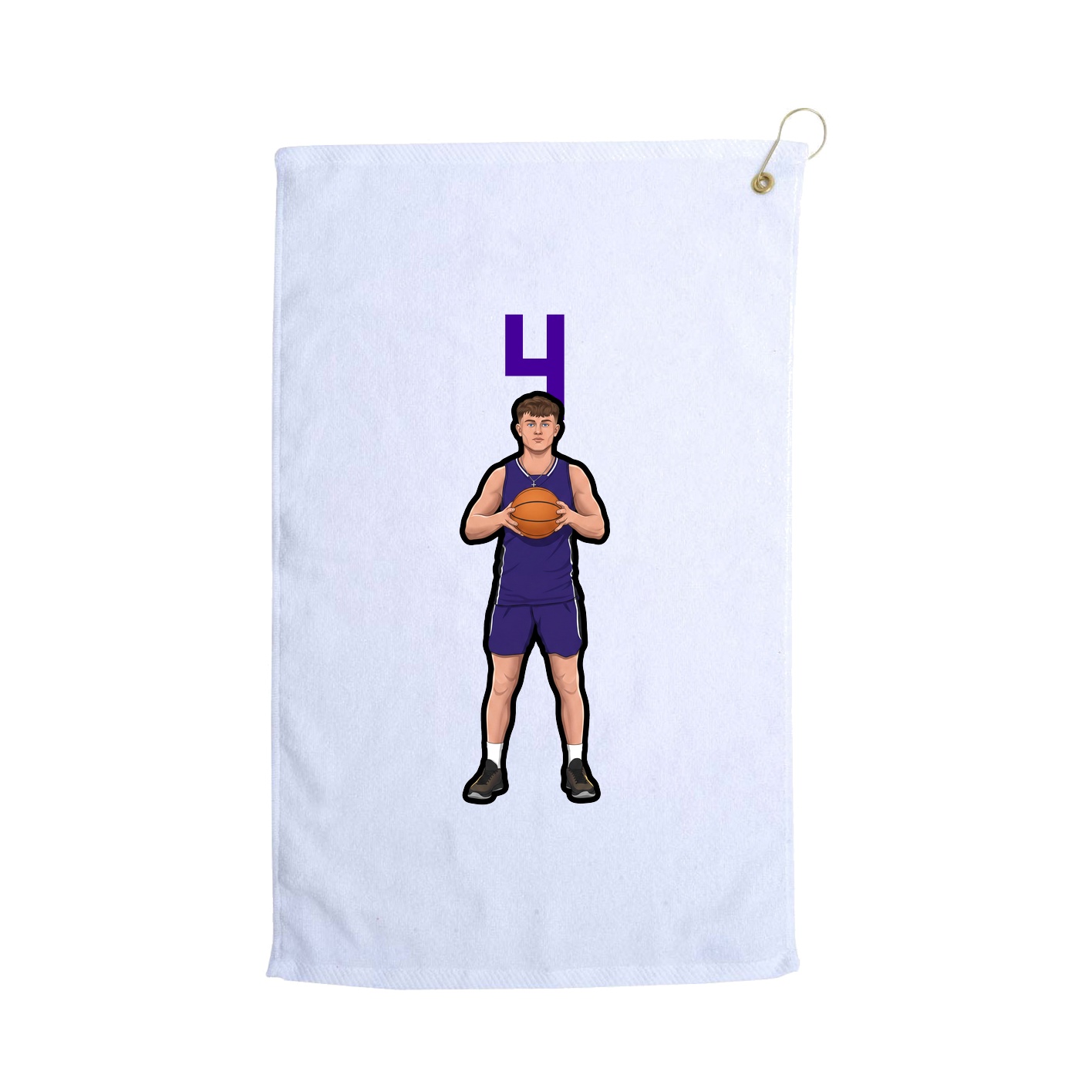 Golf Towel — Number Top in White