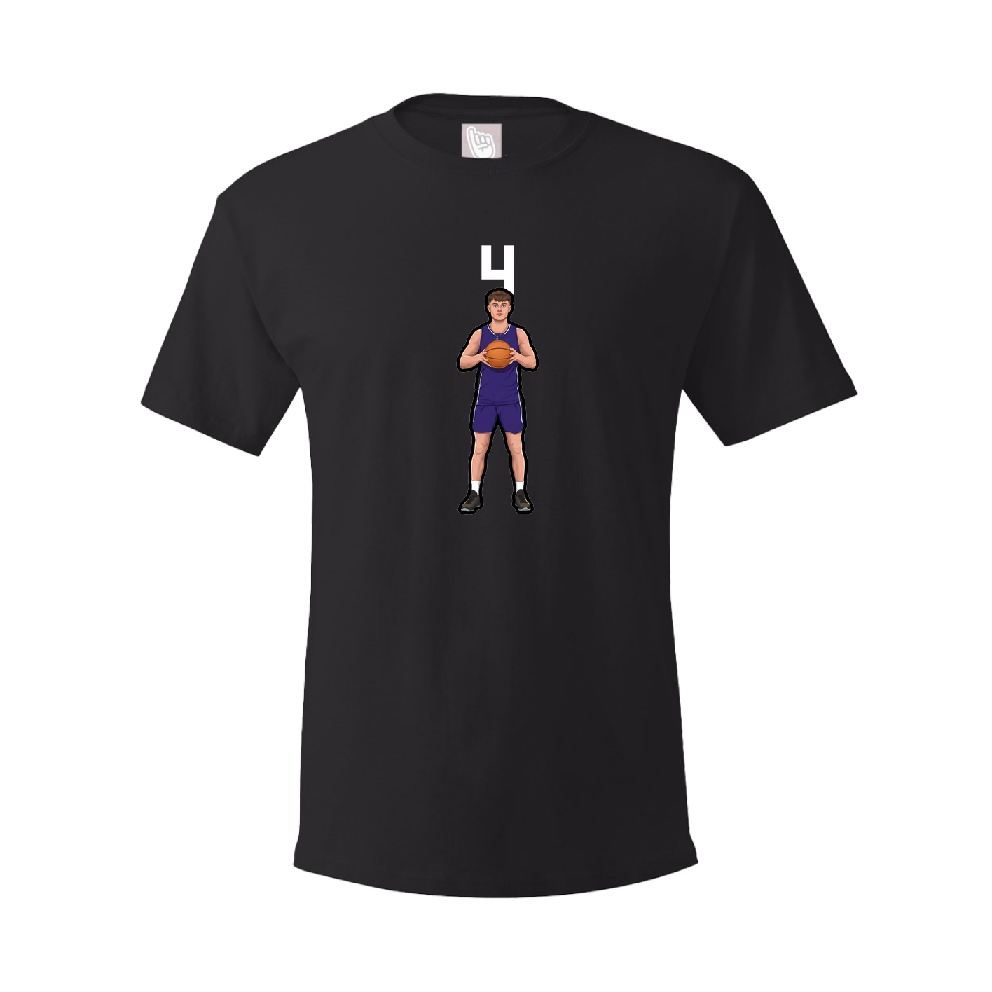 Youth Tee — Number Top in Black