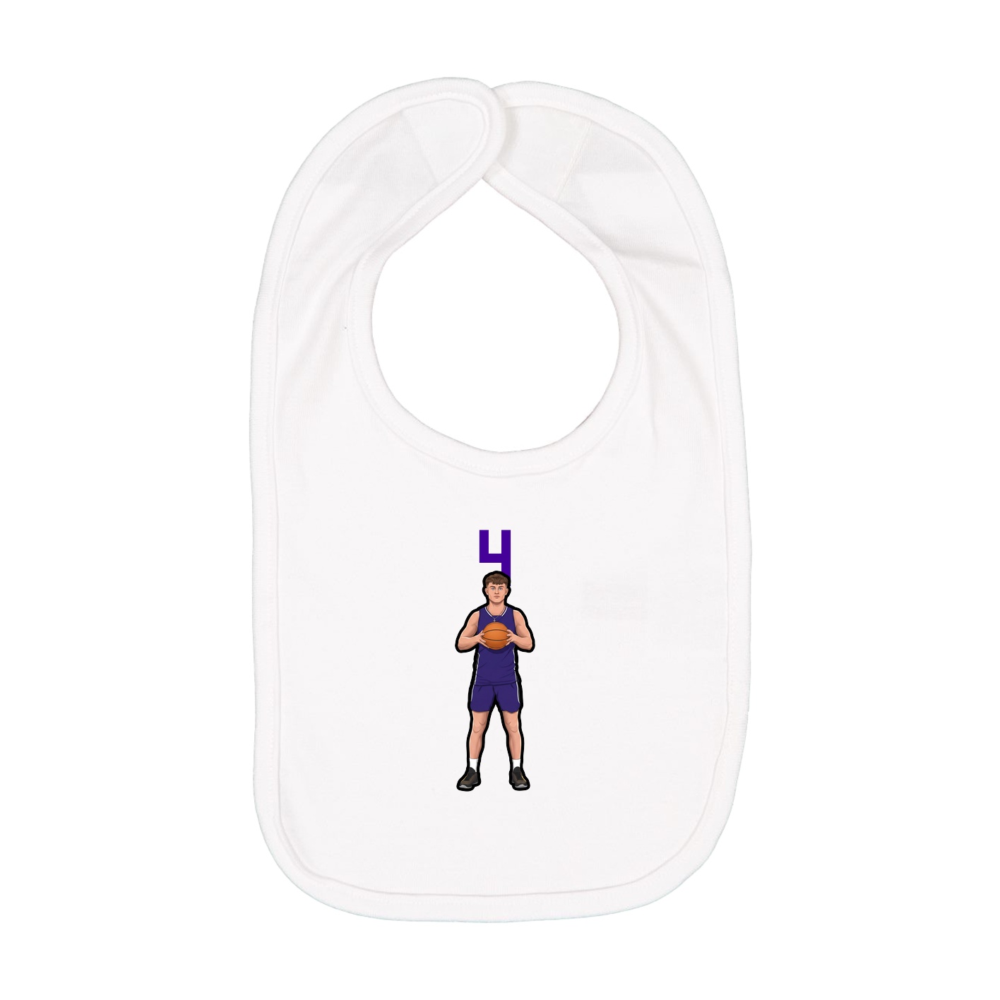 Infant Bib — Number Top in White