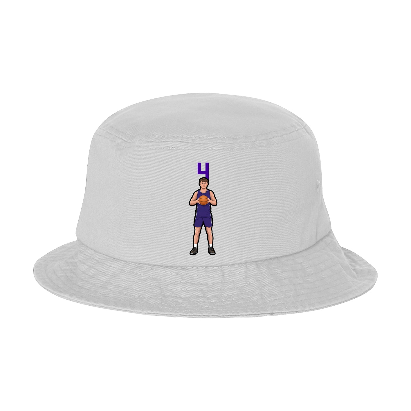 Bucket Cap — Number Top in White