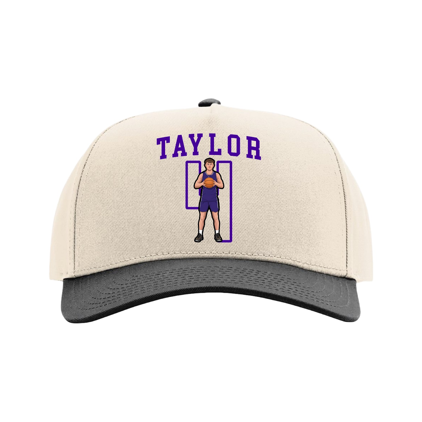Full Fabric Five-Panel Champ Cap — Shirsey in Cream/Black
