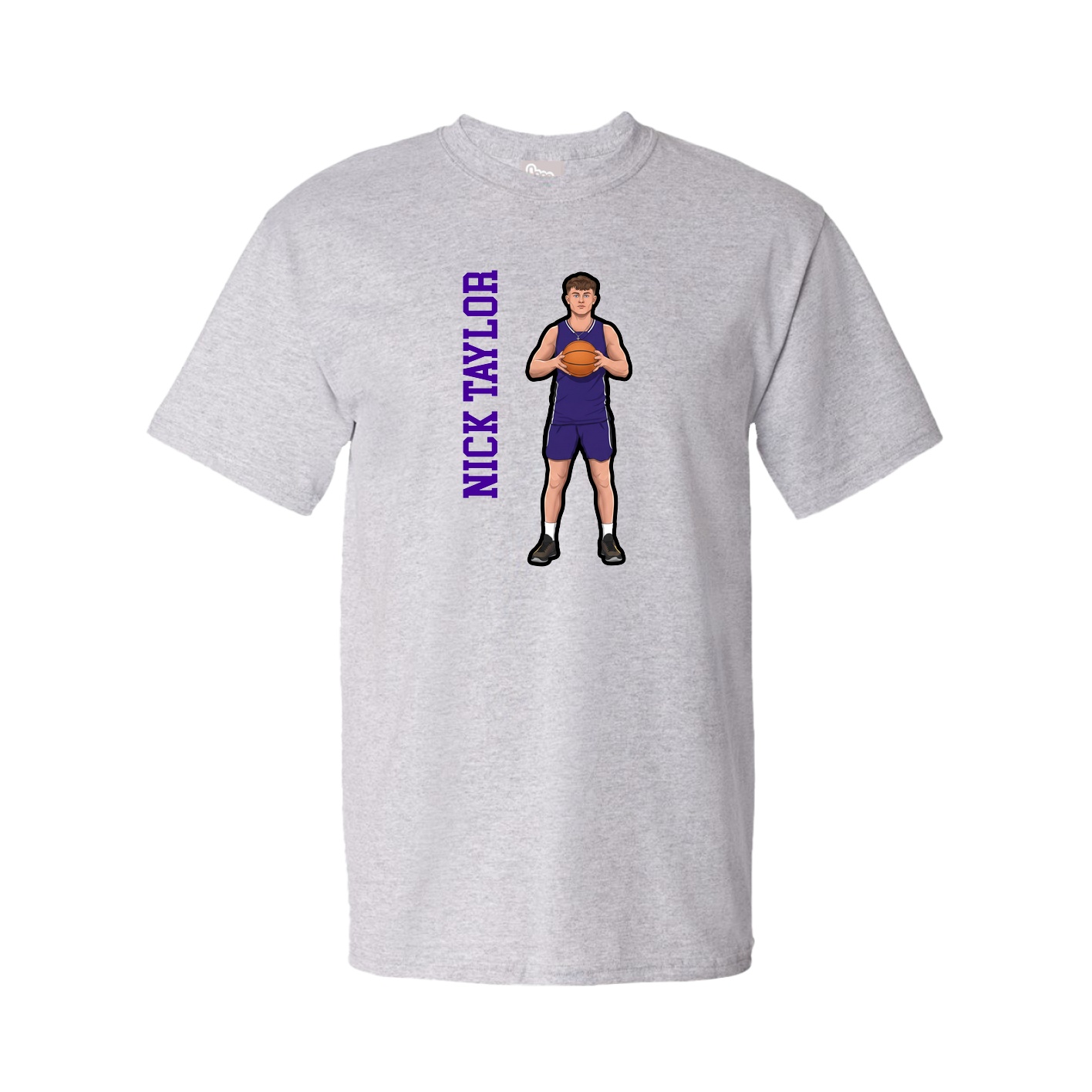 Tee — Name Vertical in Grey