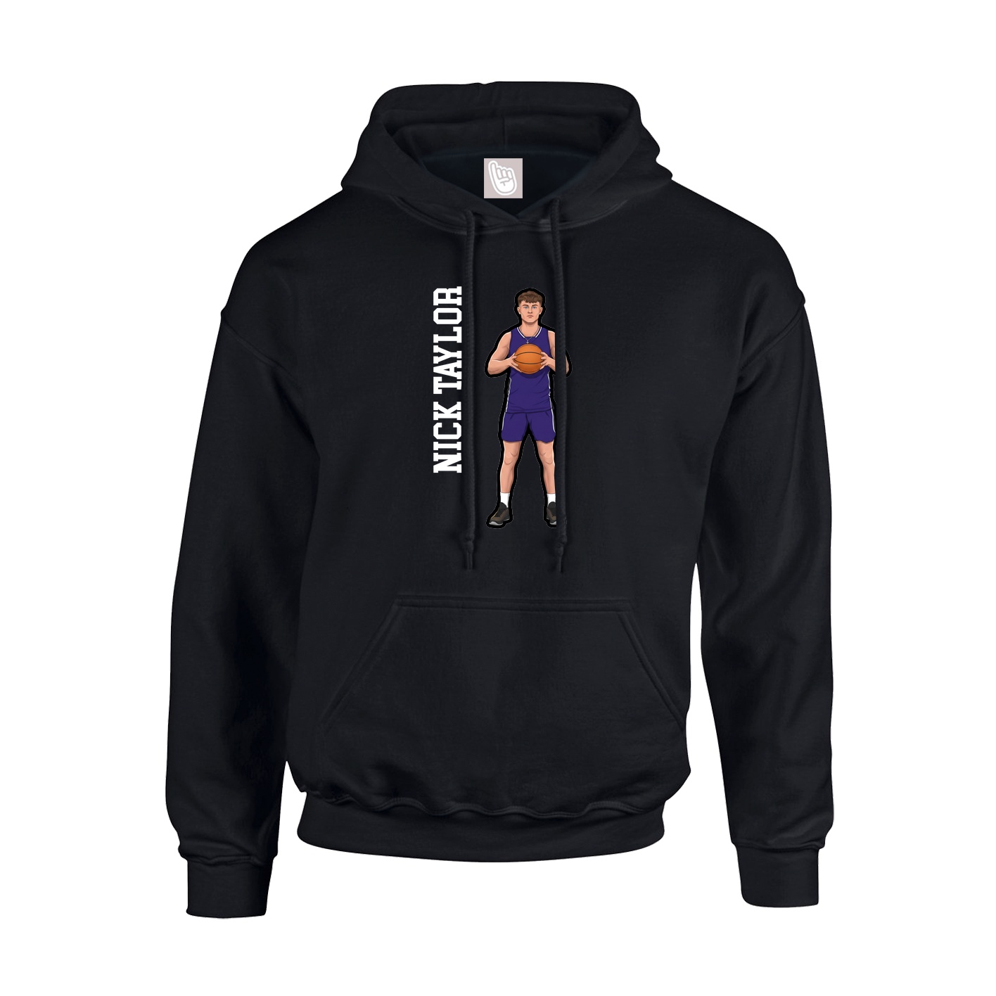 Youth Hoodie — Name Vertical in Black