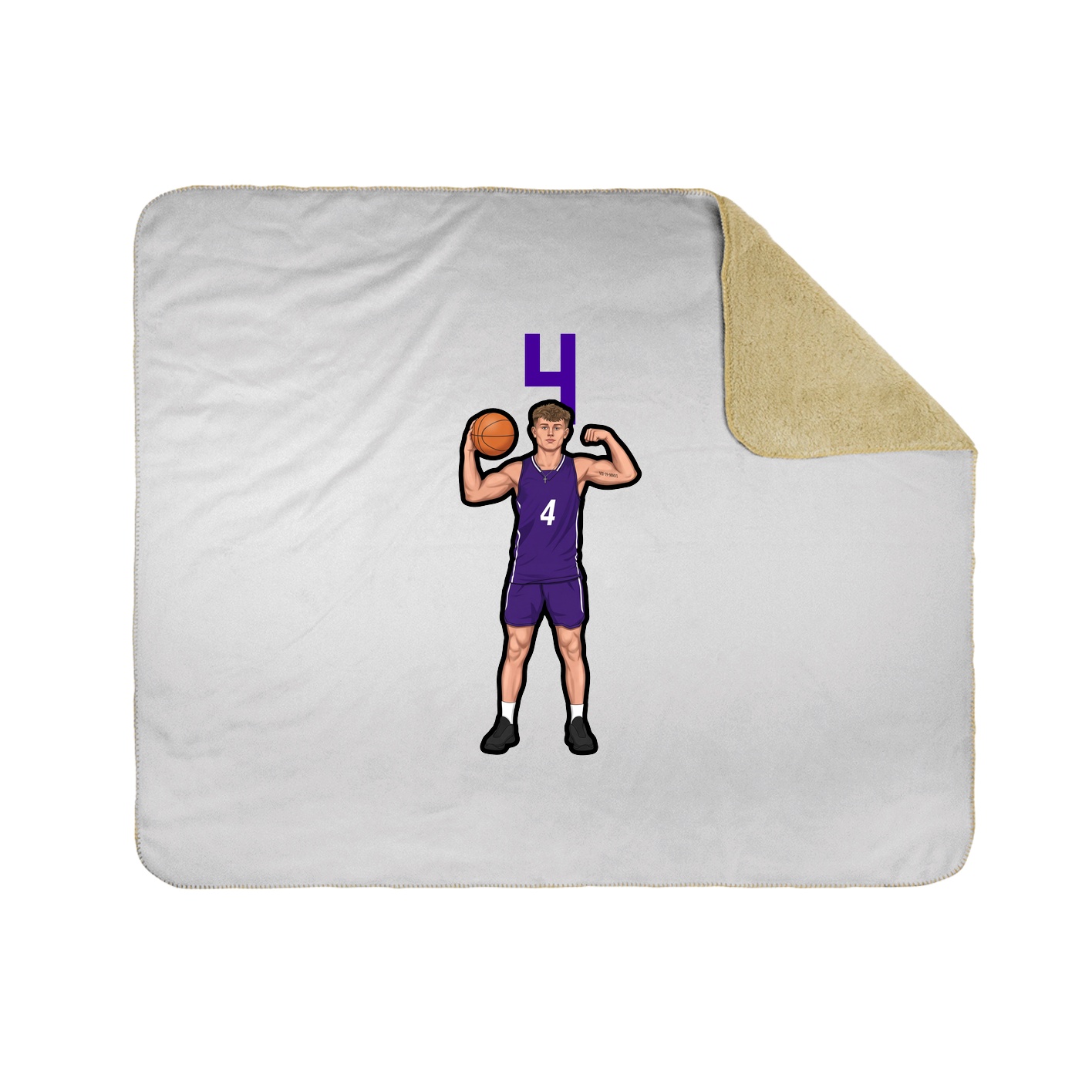 Throw Blanket — Number Top in White