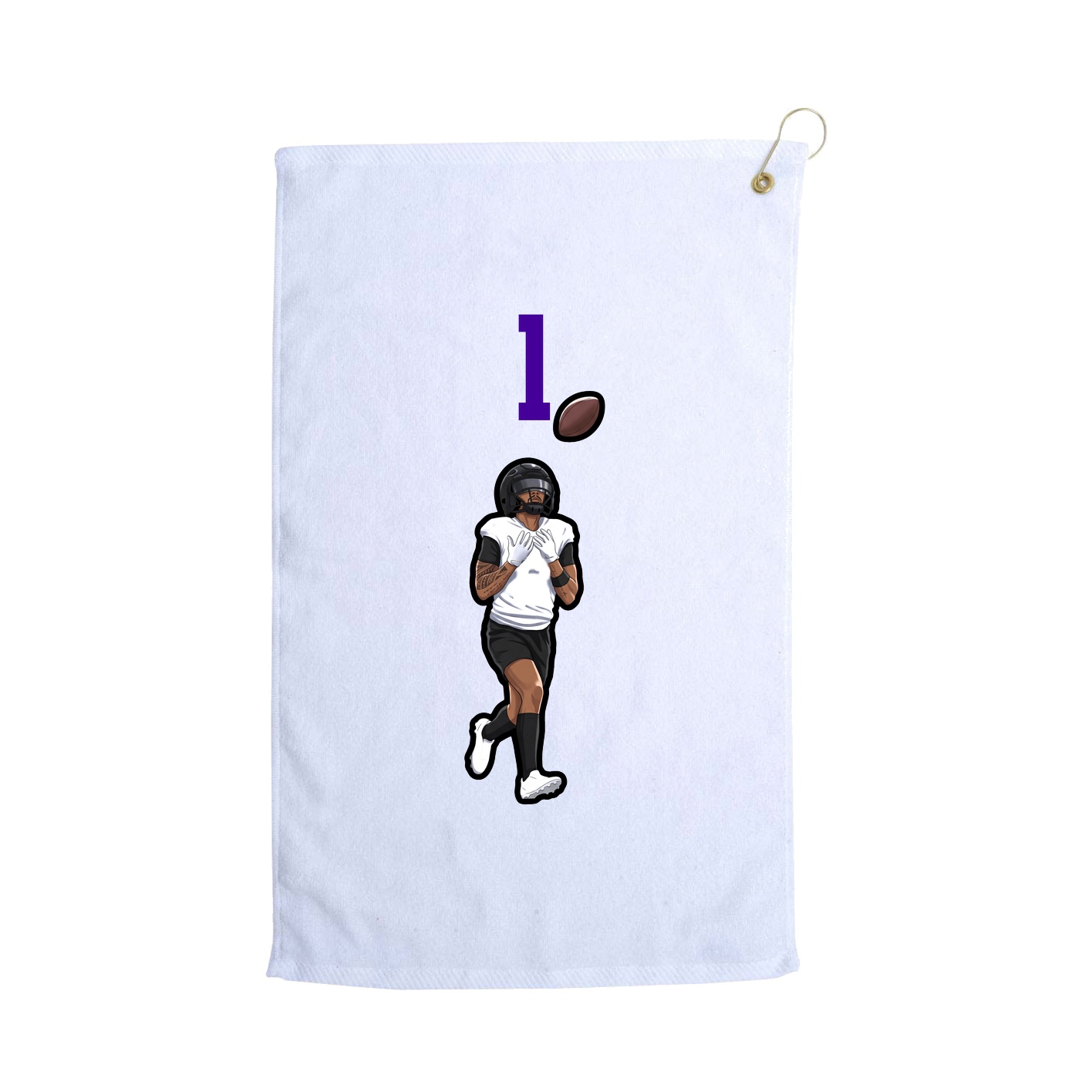 Golf Towel — Number Top in White