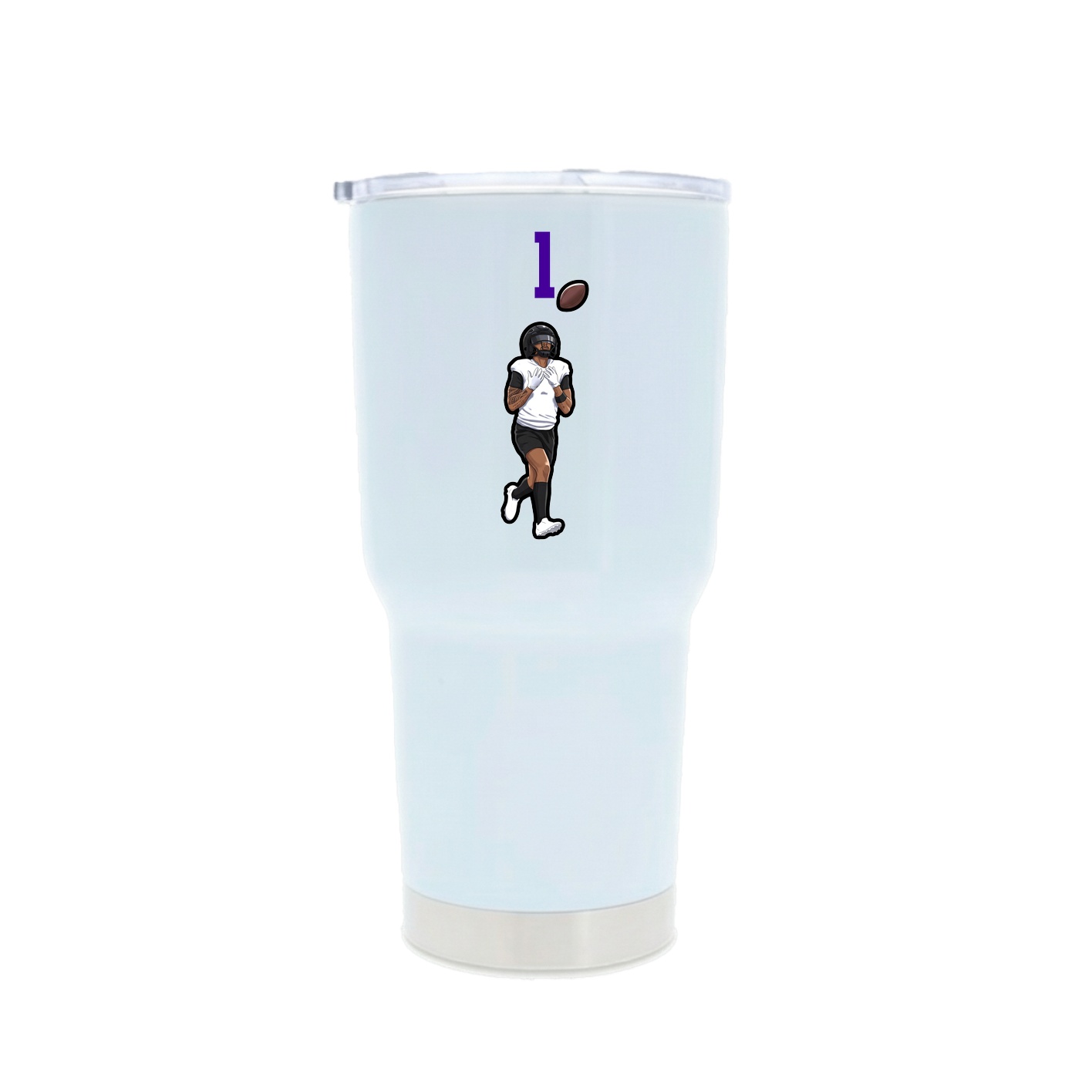 30oz Stainless Steel Tumbler — Number Top in White