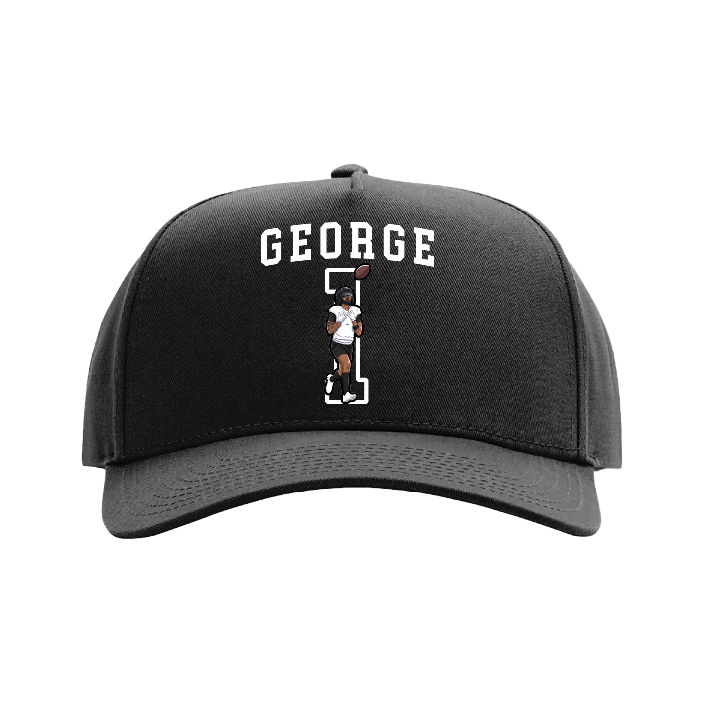 Full Fabric Five-Panel Champ Cap — Shirsey in Black