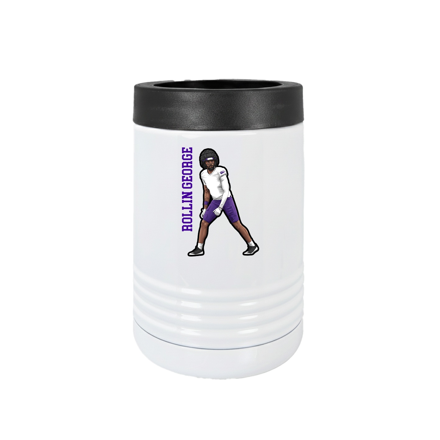 Beverage Holder — Name Vertical in White