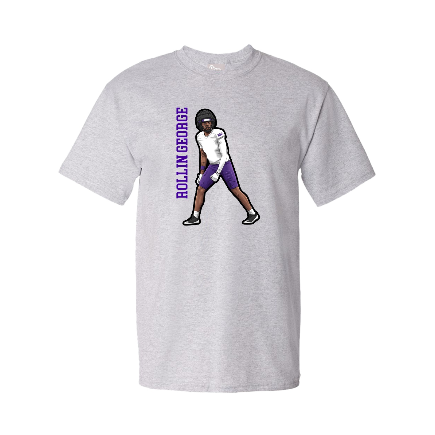 Youth Tee — Name Vertical in Grey