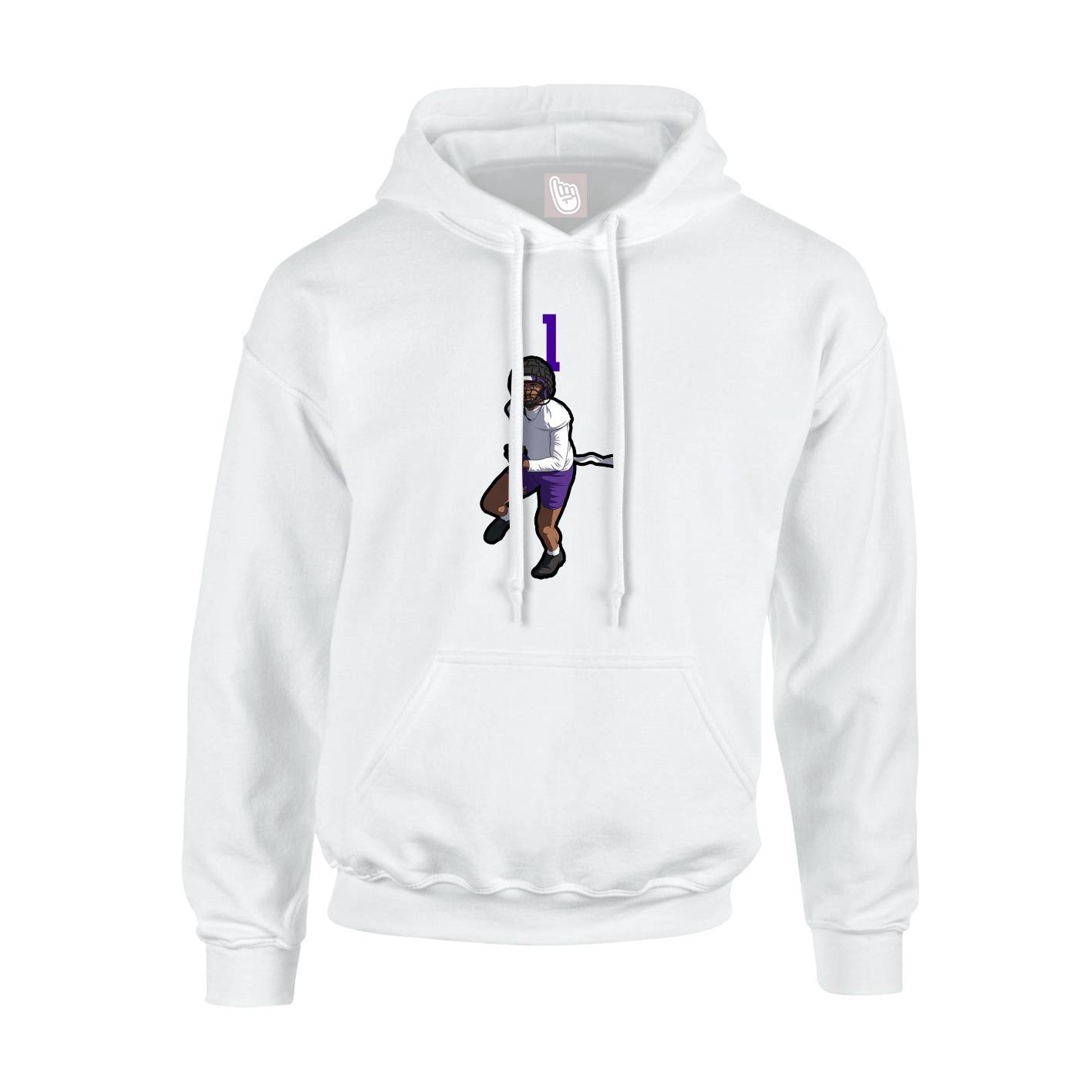 Youth Hoodie — Number Top in White