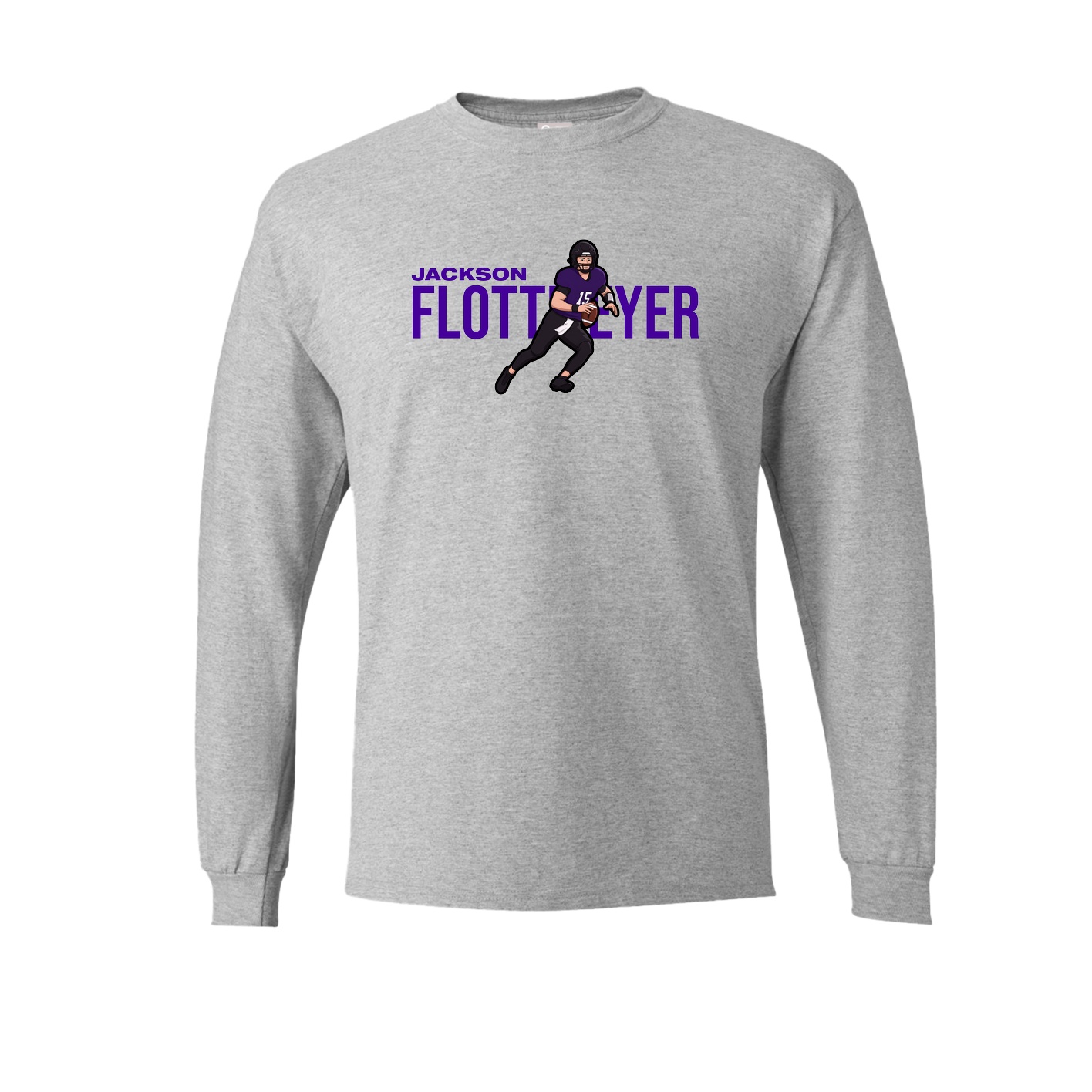 Long Sleeve Tee — Player Name in Grey