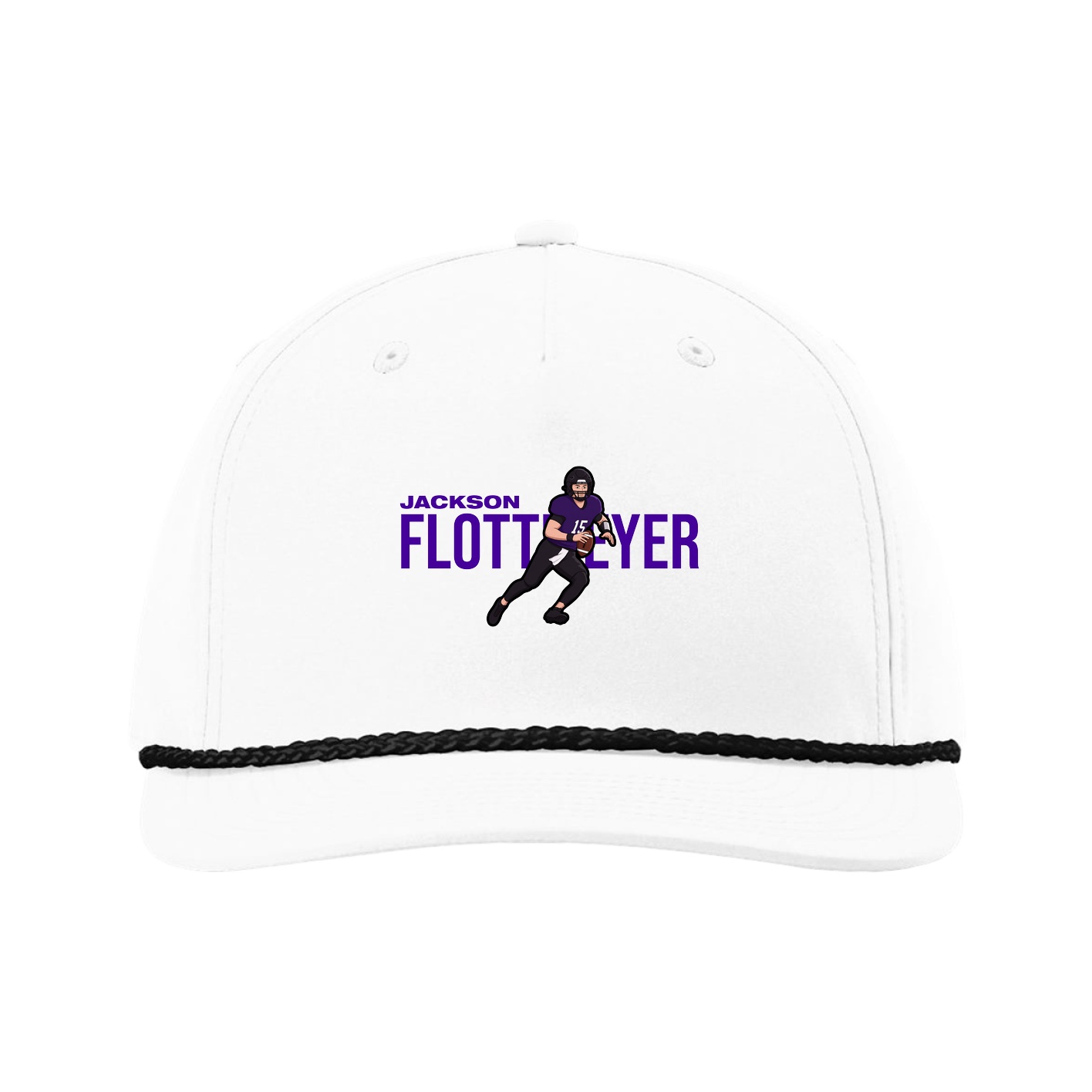 Five-Panel Classic Rope Cap — Player Name in White
