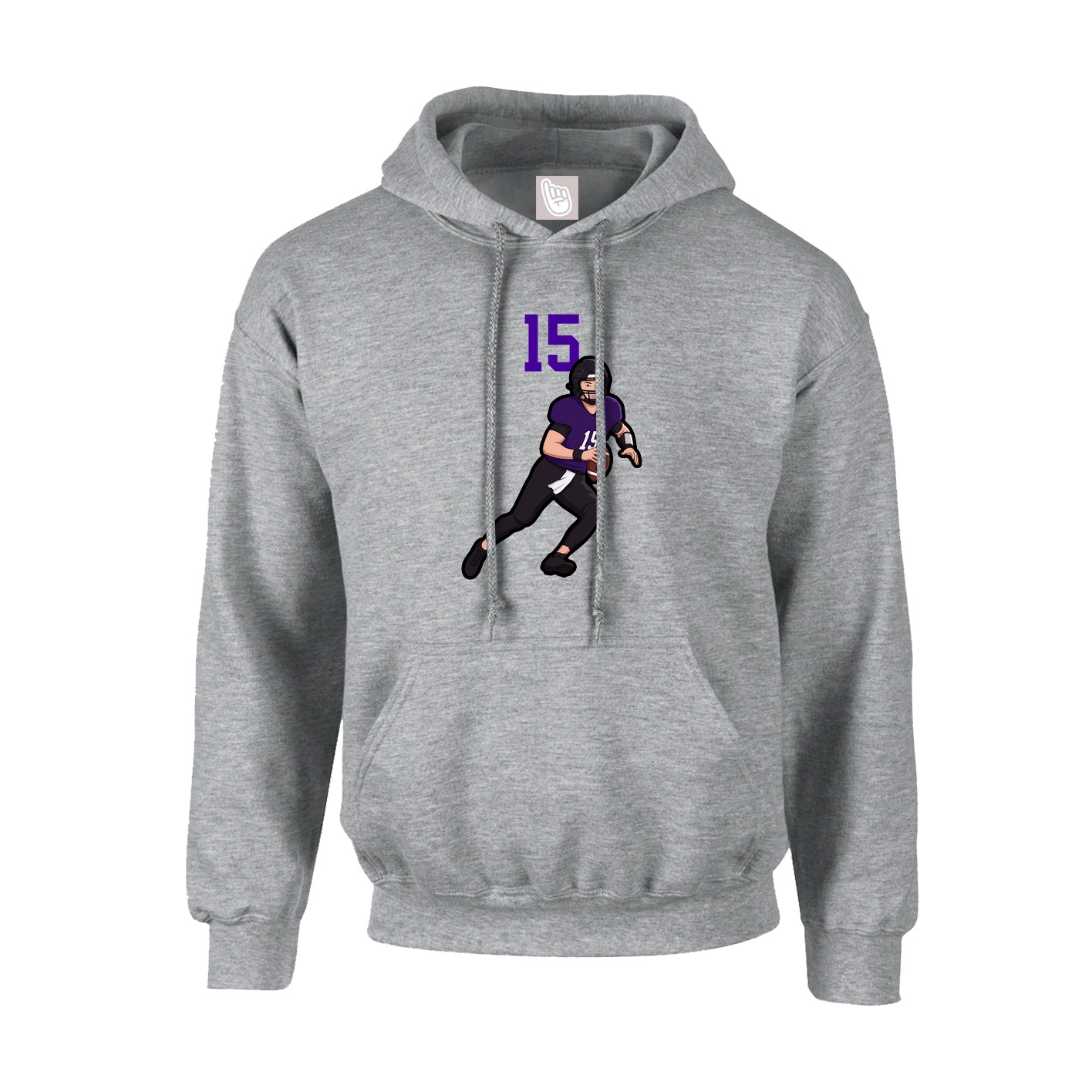 Hoodie — Number Top in Grey