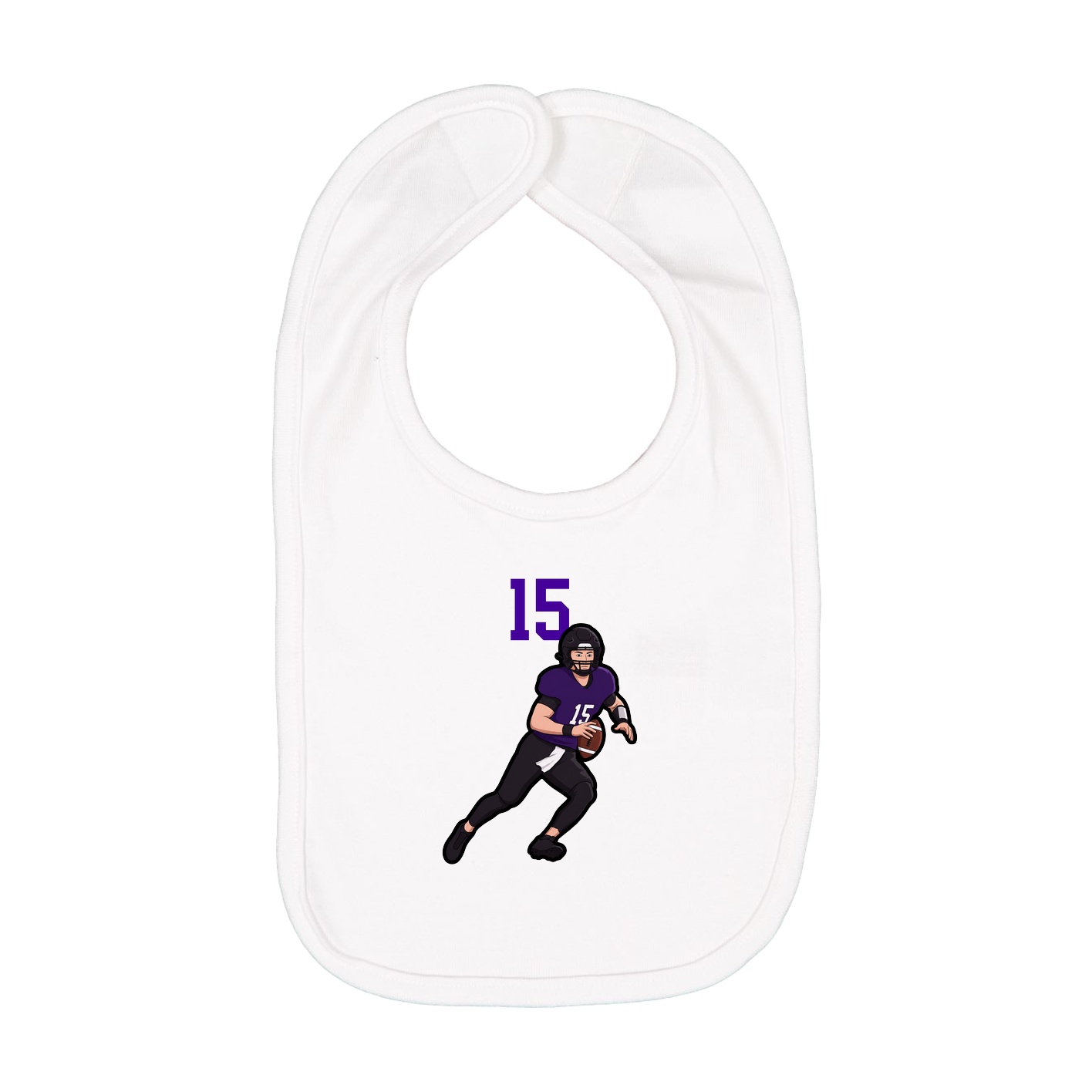 Infant Bib — Number Top in White