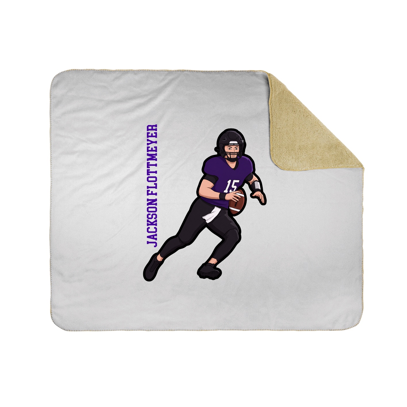 Throw Blanket — Name Vertical in White