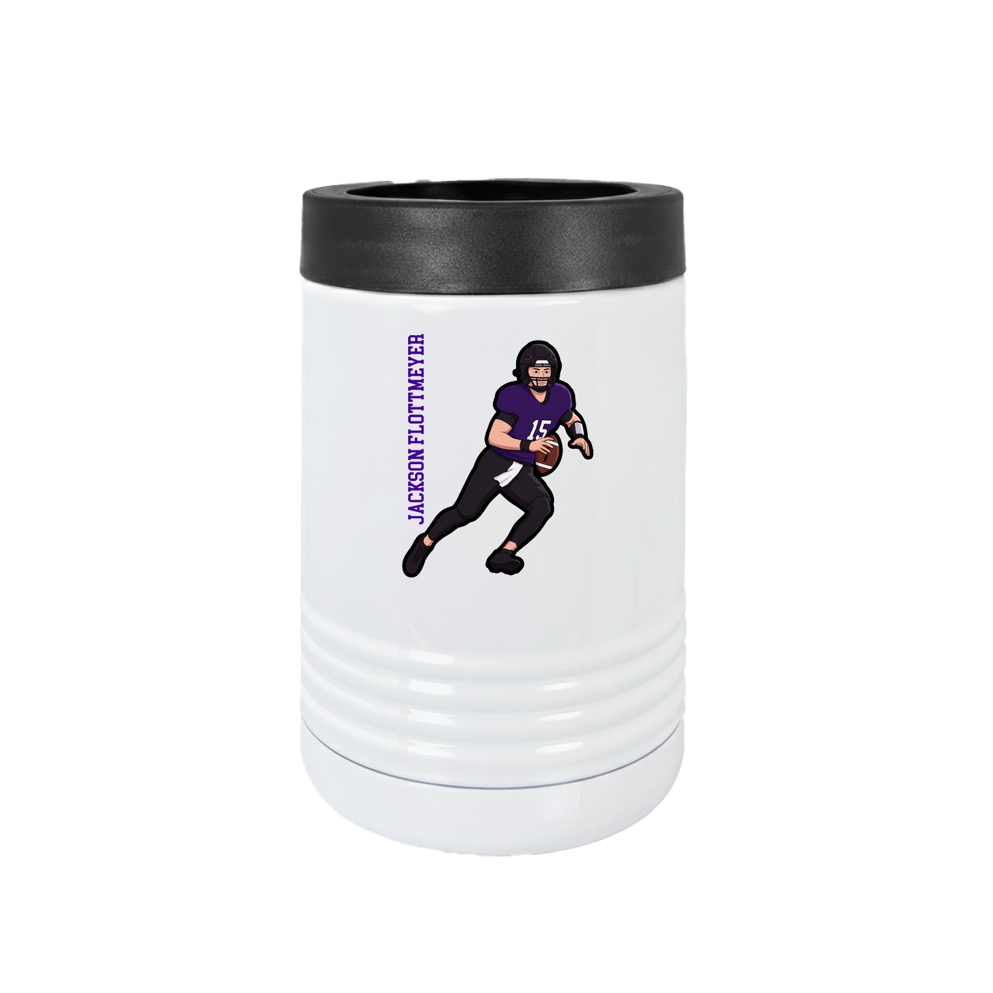 Beverage Holder — Name Vertical in White