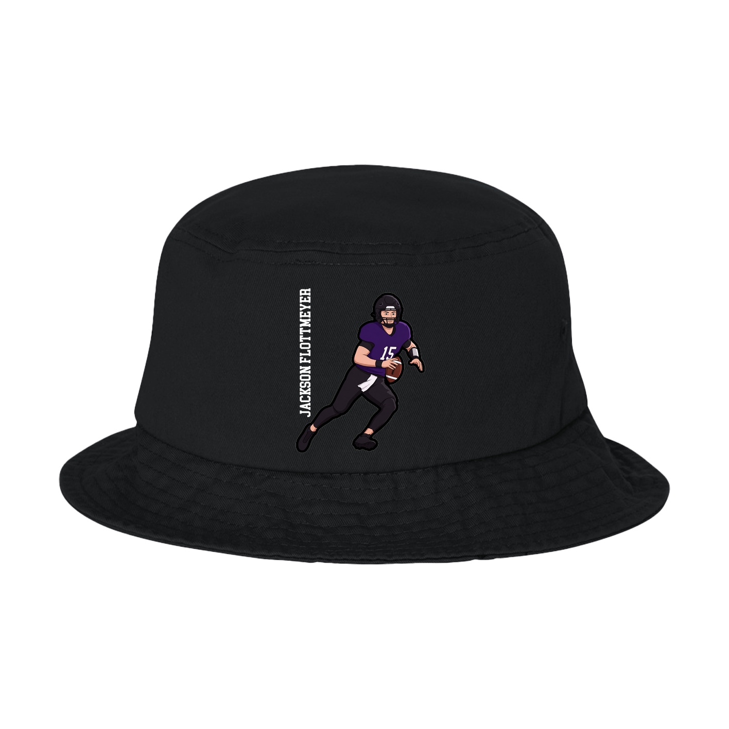 Bucket Cap — Name Vertical in Black